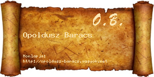 Opoldusz Baracs névjegykártya